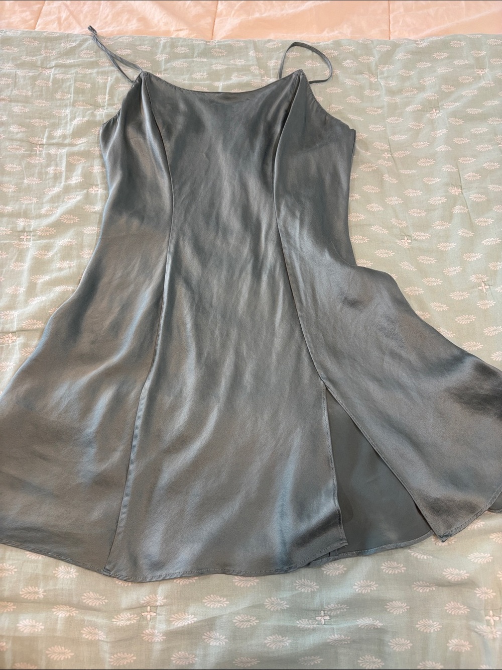 Victoria's Secret Charcoal Satin Slip Dress 90’s Silk